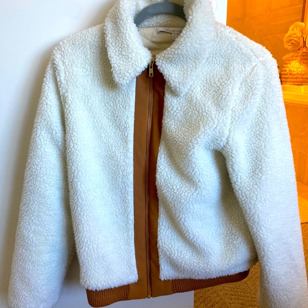Lovers + Friends small Sherpa jacket! Worn only once and purchased from REVOLVE.